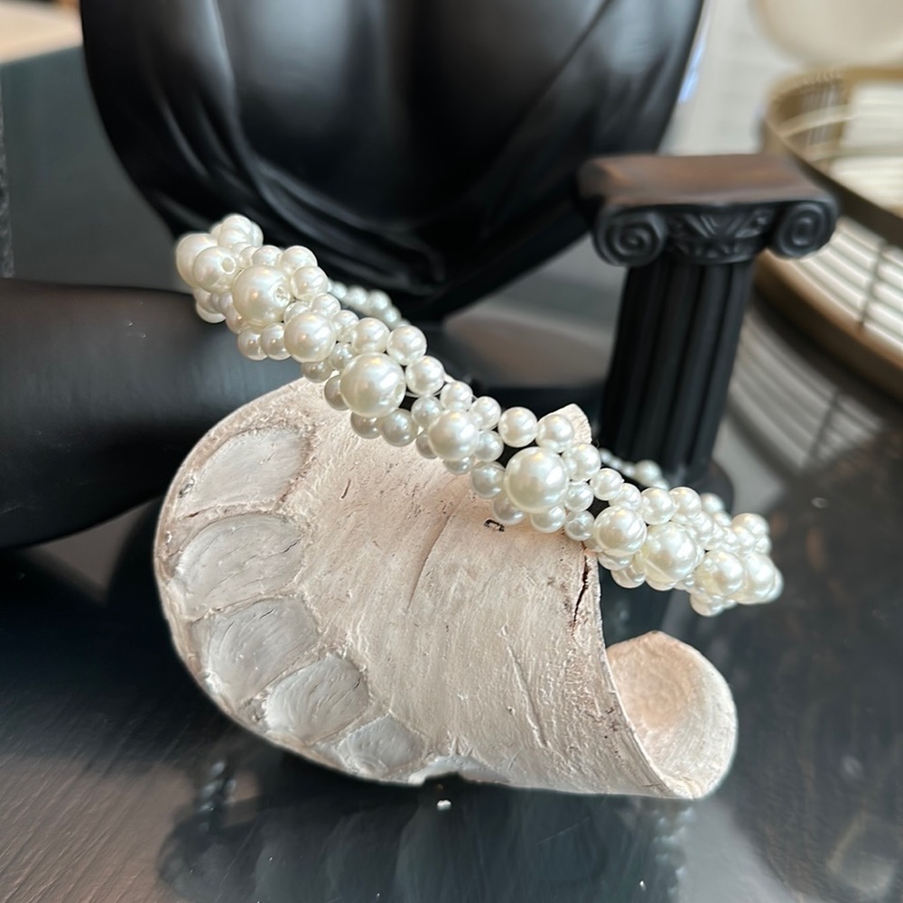 White Faux Pearl Headband